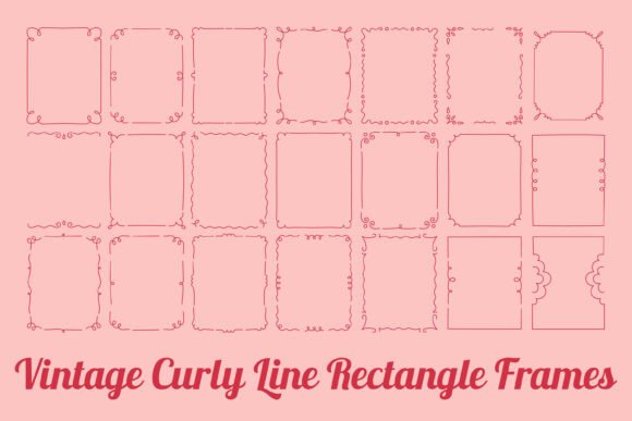 Download Vintage Curly Line Rectangle Frames - Vintage Collection