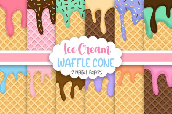 Download Ice Cream Waffle Cone Background - Cream Collection